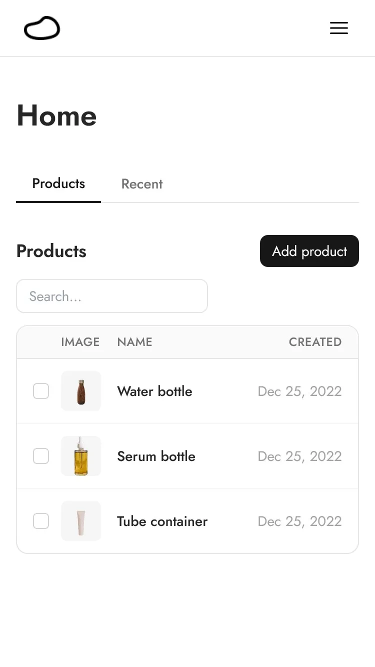 Upload a product image into the workspace